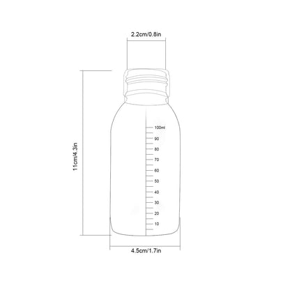 TRENDBOX Pack of 10-100ml Clear Empty PET Mini Storage 100ml/100g/100cc Bottles Hard Plastic Durable Turn Screw Cover Cap Round Filling Liquid Rhinestones Water Container