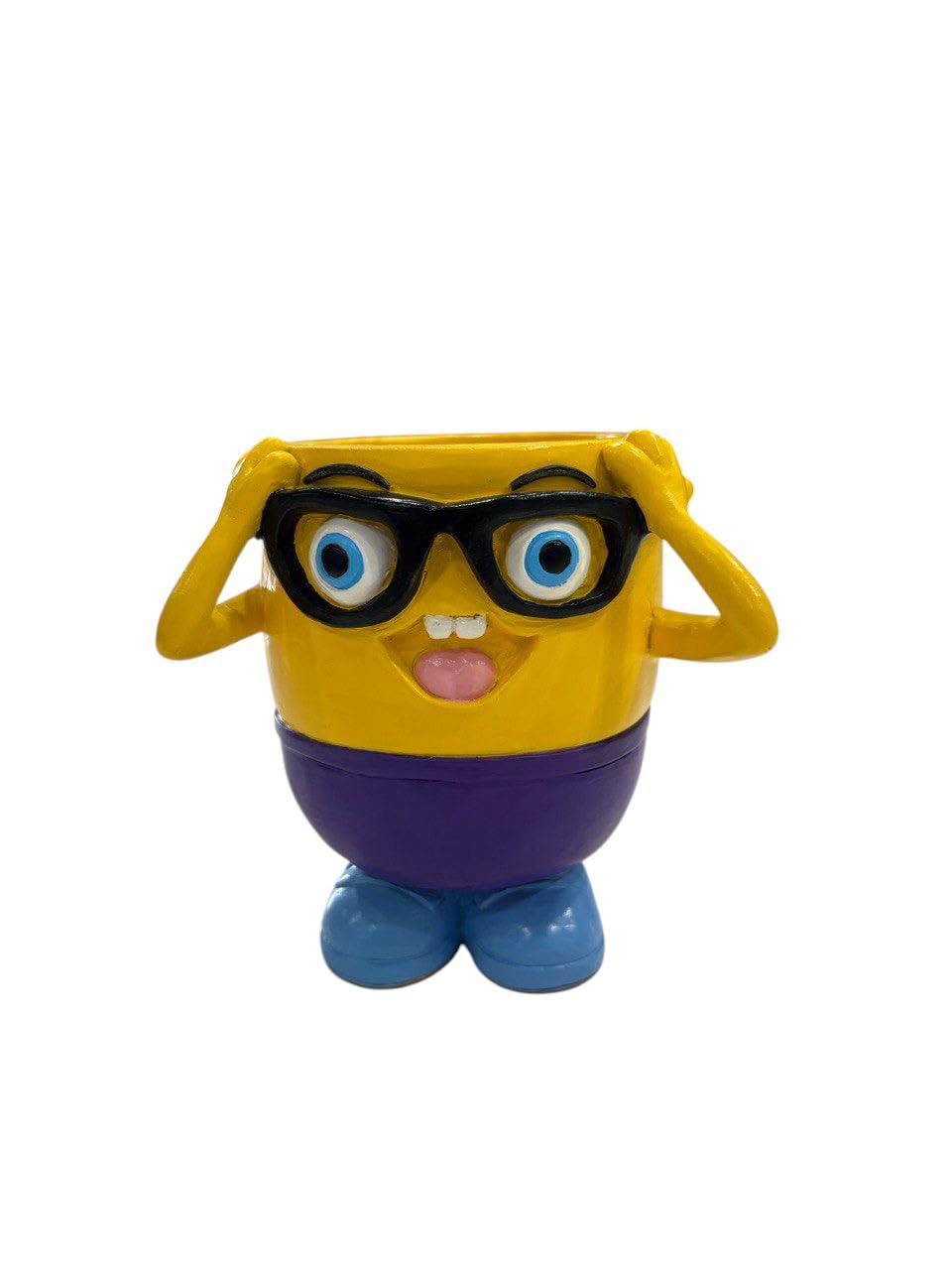 L&A Xclusive Maceta Decorativa para Suculentas 4.5” | Diseño Divertido con Gafas | Poliresina Premium | Ideal para Hogar y Oficina