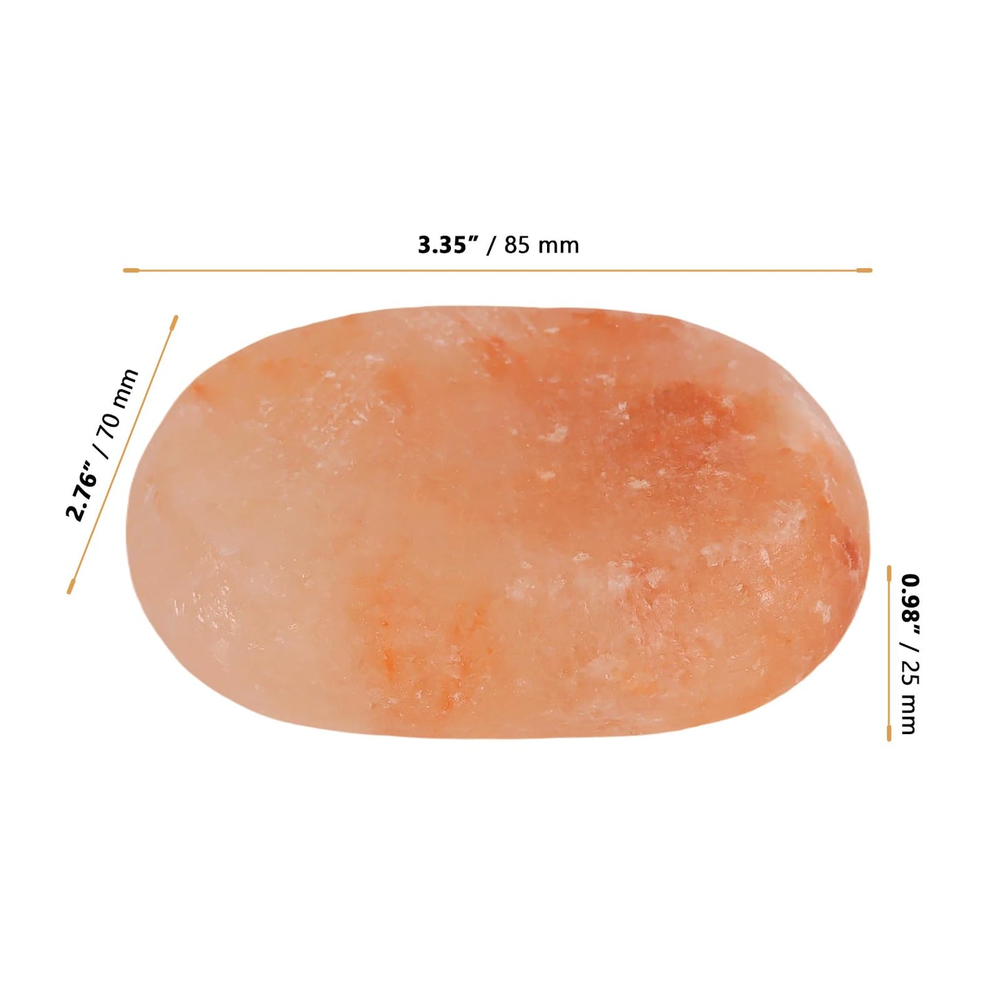 YAUFWUA 10 PCS Flat Oval Massage Stone, 3.34x2.75x1 Inch Himalayan Salt Massages Stones Crystal Hand Carved Stones Cold Hot Message Stone for Therapy, Relaxing, SPA
