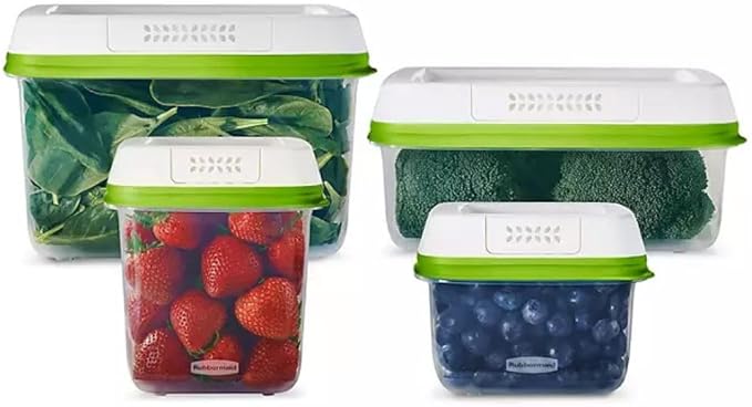 Rubbermaid FreshWorks Produce Saver, Medium and Large Storage Containers