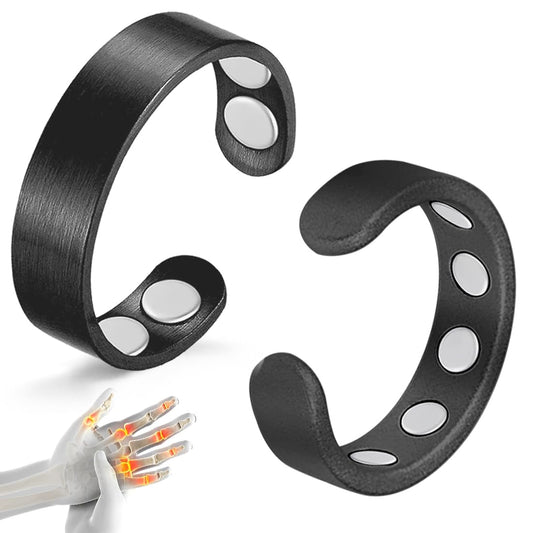 Cigmag 9X Copper Rings for Women Men, with Powerful Magnets, Adjustable Solid Pure Copper (Black Matte)