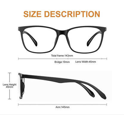 Tanlys 2 Pack Blue Light Blocking Glasses for Computer Eye Strain [Dry Eye & Sour Eye], Anti UV Reduce Headache Lightweight Classic Bluelight Blocker Glasses Men Women (Black Clear)