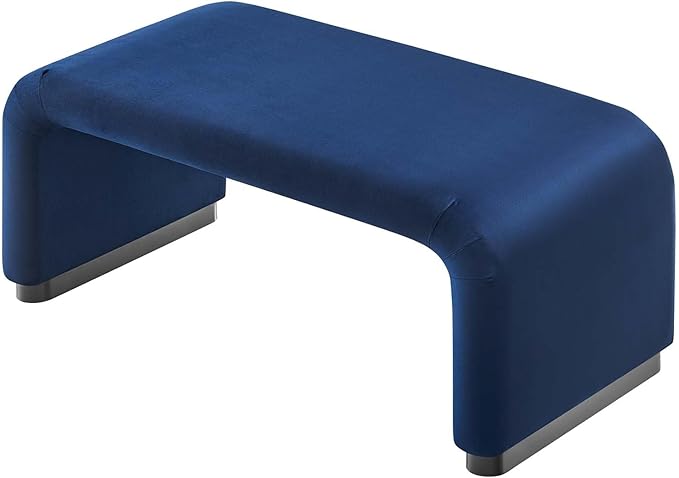 Modway EEI-6735-BLK-MID Koda Performance Velvet Waterfall Ottoman