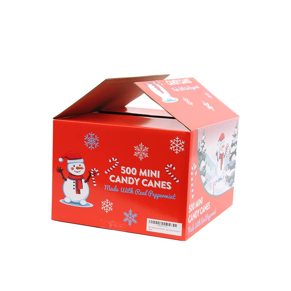 LA Signature Mini Candy Canes with Real Peppermint, Red & White, 500 Count (Pack of 1)