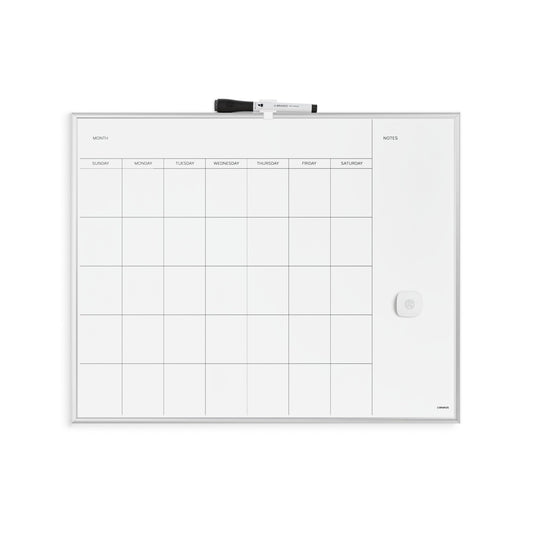 U Brands Magnetic Dry Erase Calendar Whiteboard for Wall, 23"x17", Dry Erase Board Calendar with Silver Aluminum Frame, Includes a Magnet and a Marker