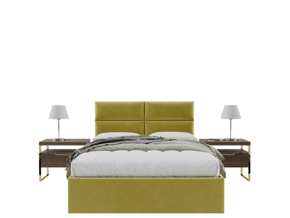 Vänt Upholstered Wall Panels - Queen/Full Size Wall Mounted Velvet Headboards - Velvet Olive Moss - Set of 4 Panels (Each Individual Panel 30"x11.5")