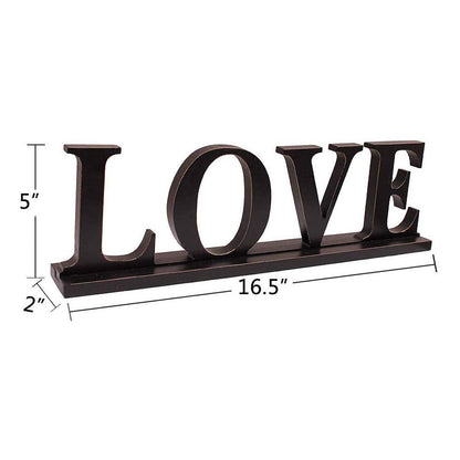 E-view Wooden Family Sign for Home Decor - Decorative Letters Tabletop Word Plaque Home Décor Accents Love