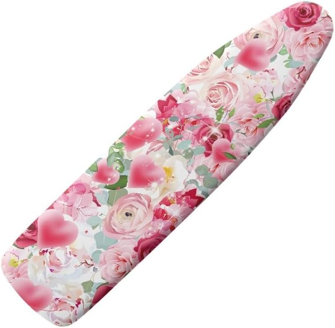 Pink Rose Flower Ironing Board Cover Watercolor Valentine's Day Roses 15x 54