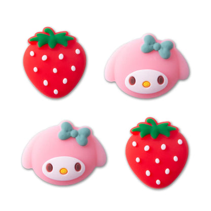 PERFECTSIGHT Cute Thumb Grip Caps for Switch 2 2025, PlayStation 4/5, PS5, PS4, Xbox Series X/S, Xbox One, Switch Pro Controller, 4PCS Kawaii Soft Rubber Analog Thumbsticks Joystick Cover, Strawberry