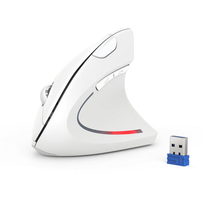 TECKNET Ergonomic Mouse, 4800 DPI Wireless Vertical Mouse with 5 Adjustable DPI Levels, 6 Buttons, 2.4GHz Optical Carpal Tunnel Mouse for Laptop, Desktop, PC, MacBook - White