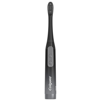 Colgate 360 Vibrate Charcoal Battery Operated Toothbrush Pack, Soft with 1 AAA Battery Included, Black, 2 Count
