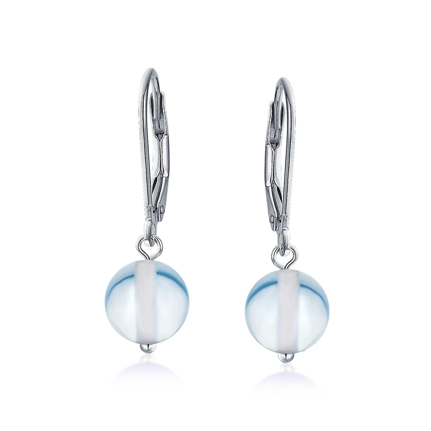 Bling Jewelry Timeless .925 Sterling Silver Purple Amethyst, Translucent Chalcedony & Green Aventurine Bead 8mm Ball Drop Earrings Secure Lever Back Genuine Gemstone (Set of 3)