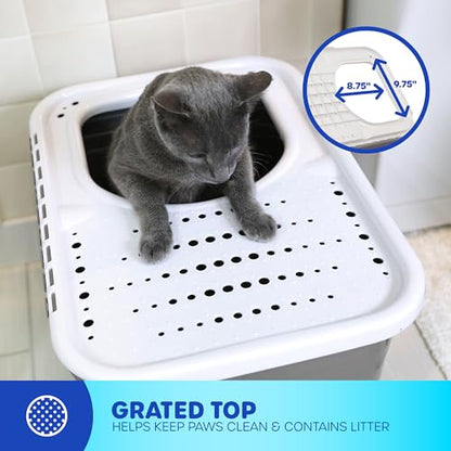 Petmate Enclosed Cat Litter Boxes - Top Entry Cat Litter Box Enclosure with Filter Lid, Made in USA