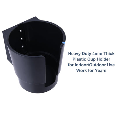Universal Magnetic Cup Holder, Heavy Duty Plastic Drink Holder, Magnet Cup Holder for Bus Tractor Van RV, Vertical or Horizontal Mount, Fits Most Cup, Bottles, Cans, Tumblers, Black Pack of 1