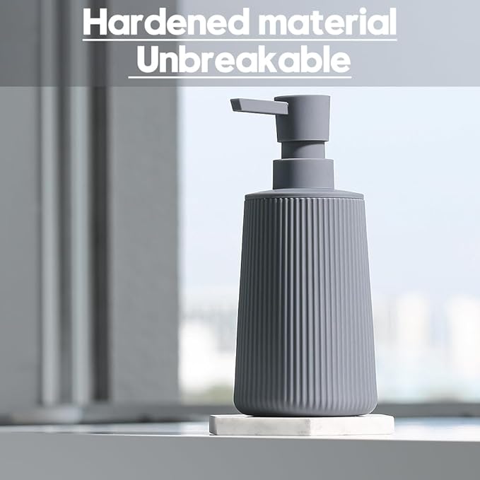 Small Soap Dispenser for Bathroom and Kitchen, Modern Farmhouse Striped Style