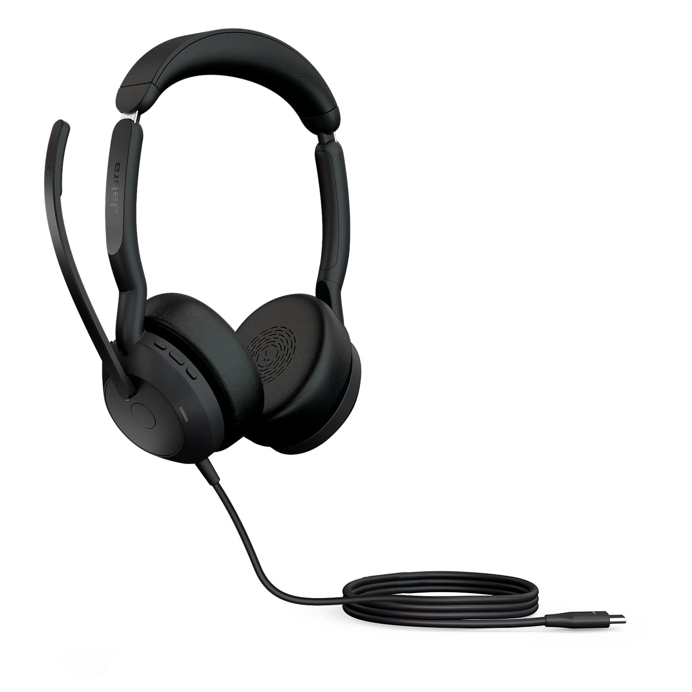 Jabra Evolve2 50 Wired Stereo Headset - with AirComfort Technology, Noise-Cancelling Mics & Active Noise Cancellation - Works with All Leading UC Platforms Such as Zoom & Google Meet - Black