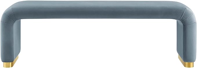 Modway EEI-6734-BRA-CAB Koda Performance Velvet Waterfall Long Bench, Brass