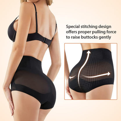 SIMIYA Women Tummy Control Knickers High Waisted Shapewear Slimming Underwear Comfort Body Shaper (M) Black