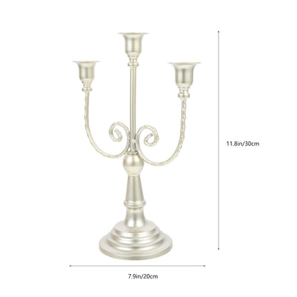 DECHOUS Retro Hollowed Iron Candlestick Set Black Taper Candle Holders European Style Candelabra for Tabletop Decor