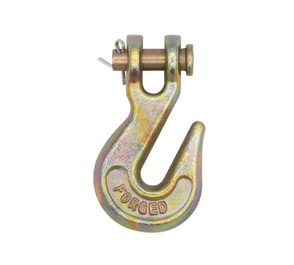 Mytee Products 10 Pack 1/4" Grade 70 Clevis Grab Hooks - 11660 lbs Breaking Strength Forged Steel - Chain Grab Hook for Truck Tractor Flatbed - Heavy Duty Grab Hooks for Lifting, Rigging, Forklift