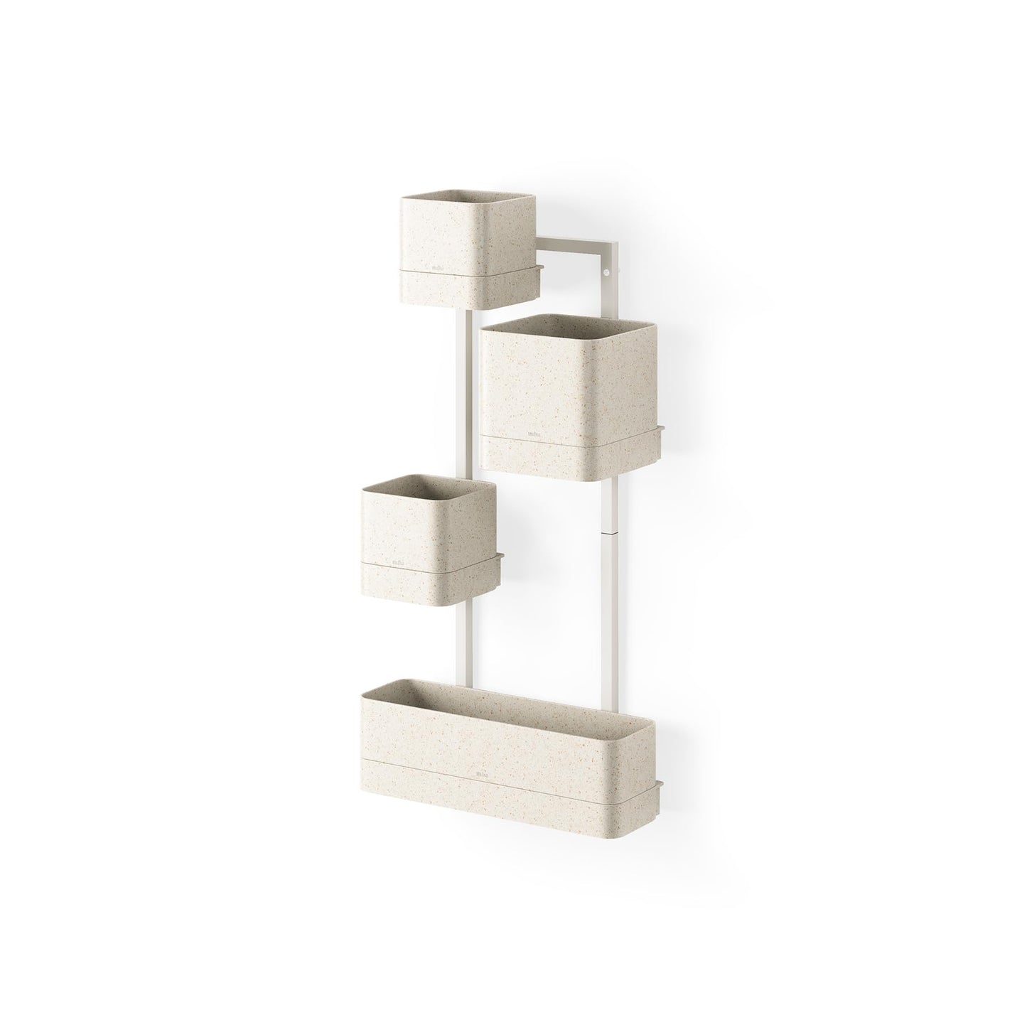 Umbra Cubiko Wall-Mount Planter with Four Adjustable Pots, Suitable for Indoor or Outdoor Use, Sand