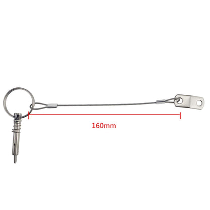 4 PCS Full 316 Stainless Steel Marine Hardware Quick Release Pin 1/4" Diameter w/Drop Cam & Spring - Lanyard Prevents Loss Bimini Top Pin with Free Fasterners