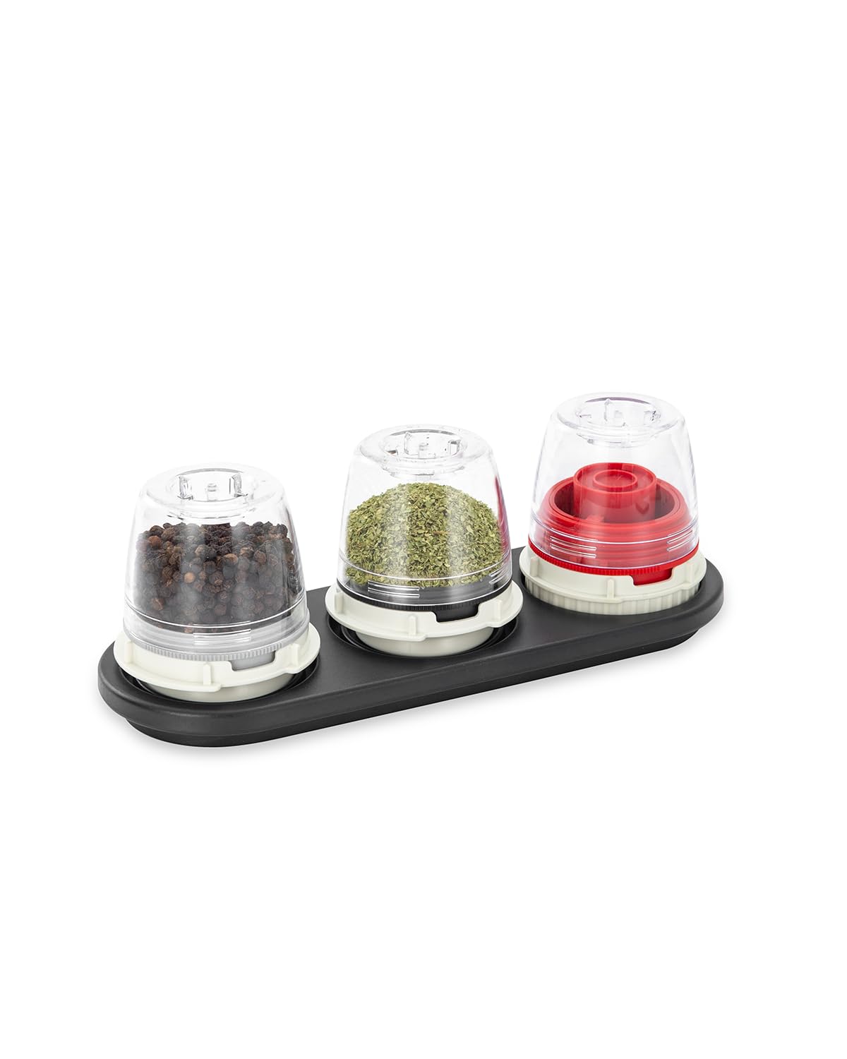 FinaMill Black Trio Stackable Tray – Spice Rack for 3 FinaMill Pods, Durable Kitchen Organizer for Spice Grinder, BPA-Free, Easy to Clean, Keeps Spices Neat and Accessible, Home and Kitchen Gift Ideas