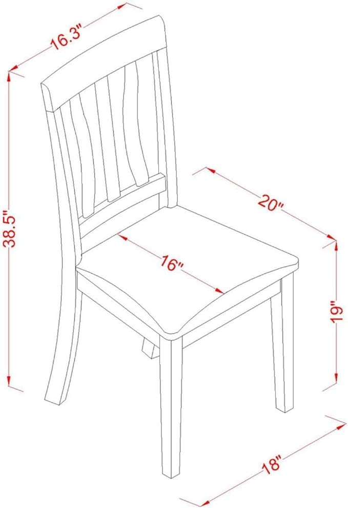 East West Furniture ANC-OAK-LC Antique Kitchen Dining Chairs