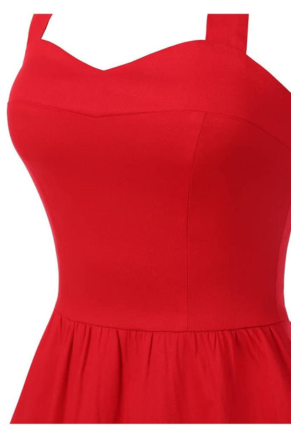 Topdress Women's Vintage Polka Audrey Dress 1950s Halter Retro Cocktail Dress Red M New