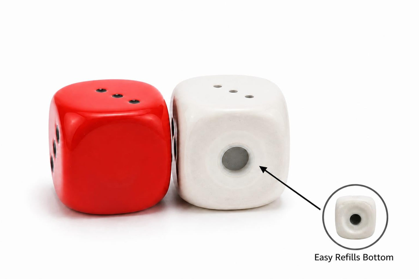 Ceramic Salt & Pepper Shaker Set with Tray – Refillable Stoneware Seasoning Jars, Food Safe Lead-Free Spice Dispenser, Durable Kitchen Tableware, Dining Table Decor & Home Gift Set, 2.5 Inch