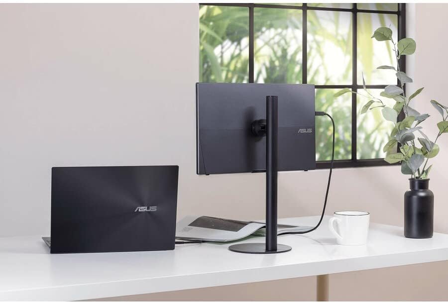 ASUS ZenScreen Stand MTS02D - Ergonomic Stand for Portable Monitors, Tilt, Pivot, Height adjustments, 1/4” Tripod Socket Compatible, Work from Home Setup, Home Office,Black