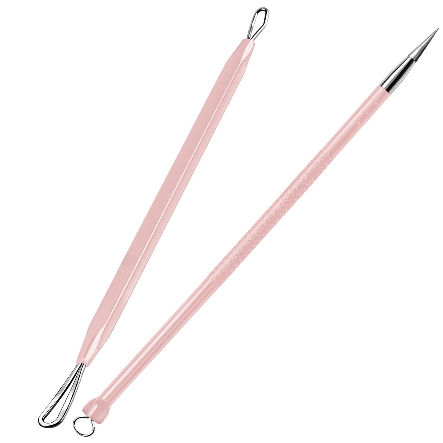 Teenitor Pimple Extractor Acne Treatment Tool Surgical Grade Blackhead Comedone Removal 2-in-1 Popper Tool for Face Nose Blackhead Extractor Tool Silver