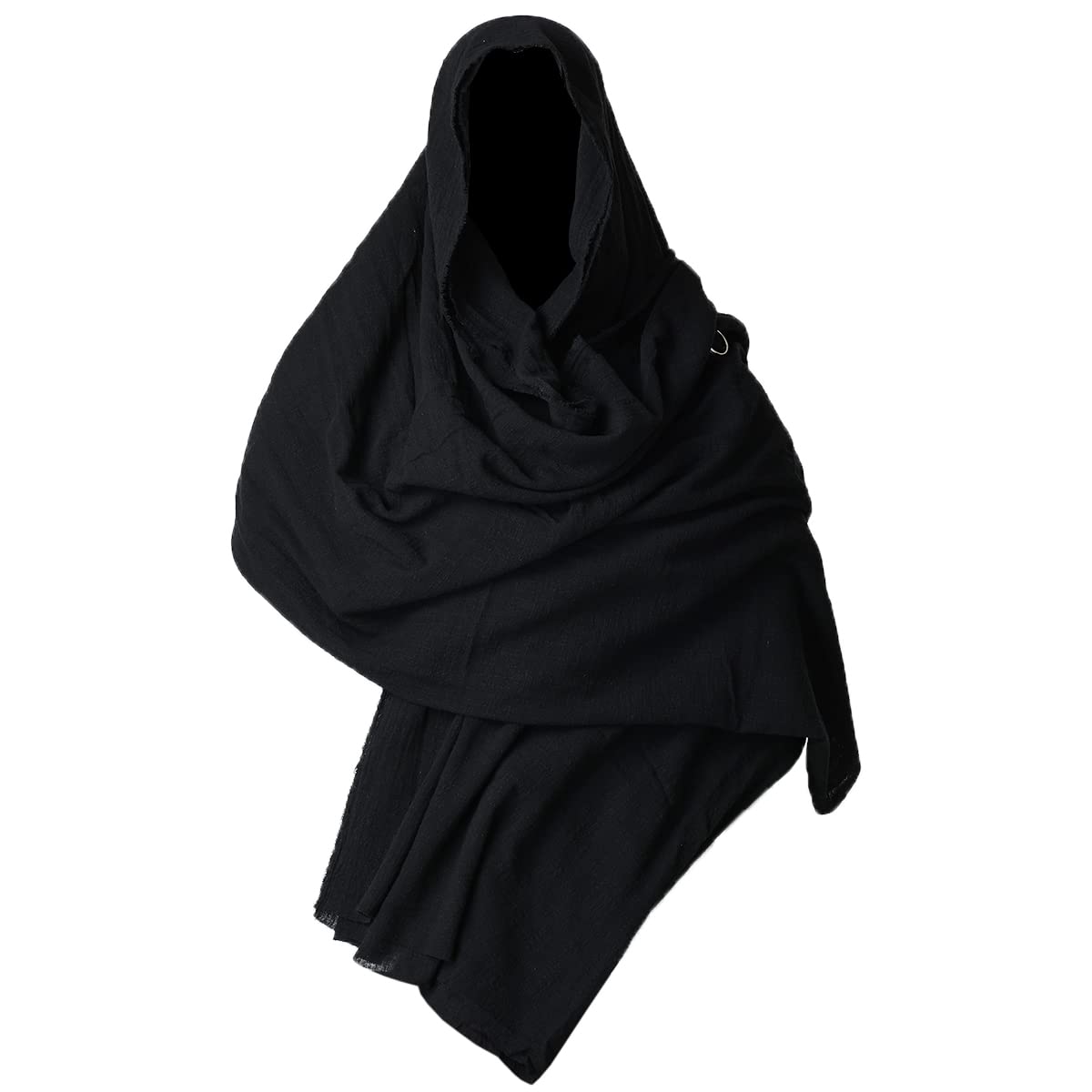 GRACEART Post Apocalyptic Shawl Shaman Cowl With Brooch Pin (Black)(Size: One size)