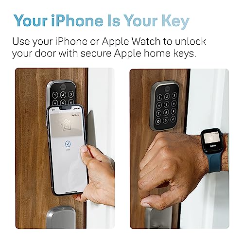 Yale Security Assure Lock 2 Plus Apple Home Keys (Tap to Open) Deadbolt, Satin Nickel Smart Keyless Entry Door Lock with Wi-Fi Connected Keypad for Code Entry and Remote Access, YRD450-N-WF1-619