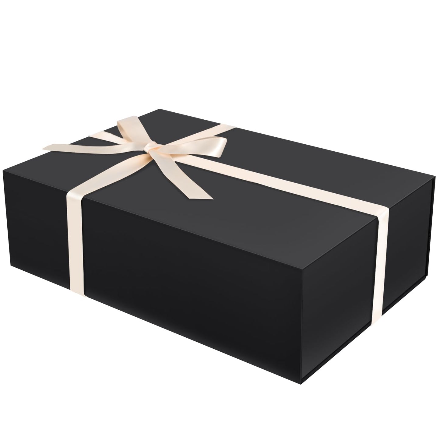 Brothersbox Black Gift Box 13.8"x9.1"x4.3" Large Gift Boxes for Presents with Magnetic Lid, Ribbon, Collapsible Boxes for Valentine's Day Mother's Day Christmas Birthday Wedding