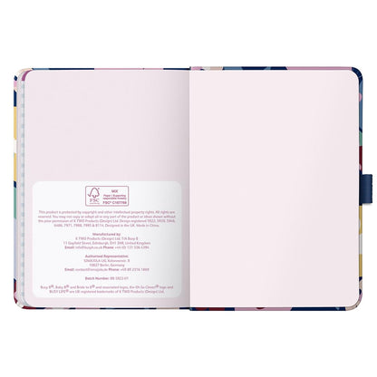 Busy B 2026 Diary A6 Weekly Planner with To-Do Lists & Notes Pages – Compact Multicoloured Floral Journal - Week-to-View Layout, 3 Pockets & Year Planner
