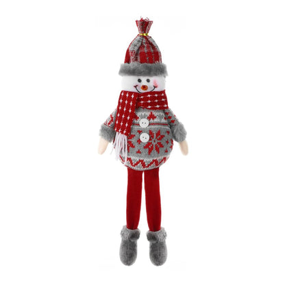 SIQITECHNO Christmas Decorations Long-Legged Santa Claus Elk Mouse Snowmen Sitting Hanging Plush Figurine Doll Ornaments for Home Window Table Fireplace Shelf Sitter Christmas Party Decoration Gifts