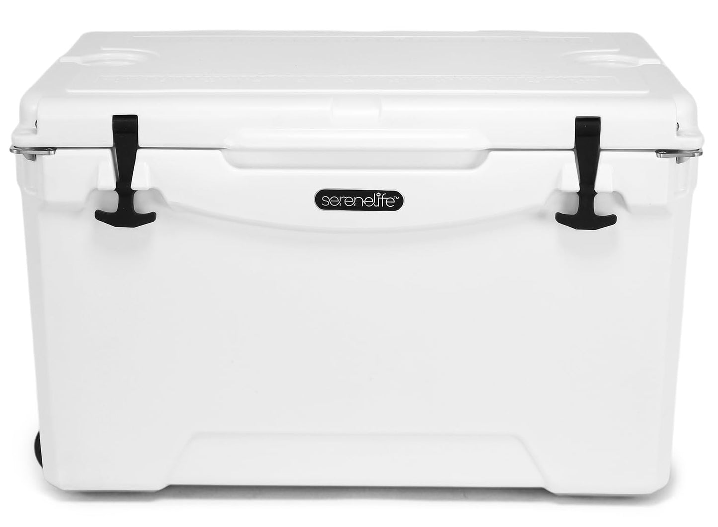 SereneLife 50 Qt Portable Cooler Box – Heavy Duty White Ice Chest Holds 63 Cans, Keeps Ice Cold Up to 5 Days, Leak-Resistant Outdoor Camping, Fishing, Tailgating, Beach Cooler