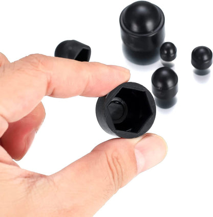 wugongshan 145 Pcs Screws Bolt Covers Caps, Hex Head Dome Bolt Covers, Plastic Bolt Caps, Screw Caps Covers, Hexagonal Screw Bolts Cover Protection Caps for Matching, M4 M5 M6 M8 M10 M12