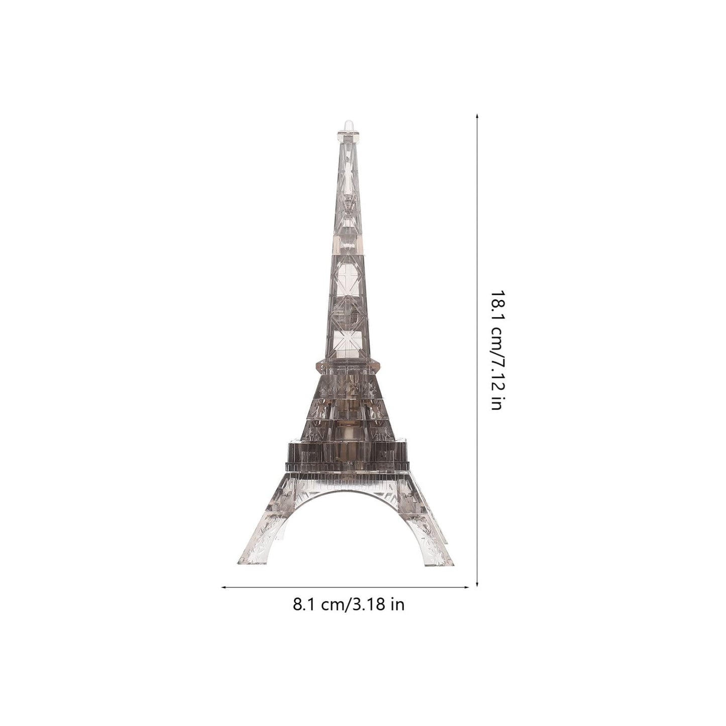 Toyvian Transparent Eiffel Tower 3D Crystal Puzzle Decorative Jigsaw Building Block Model Educational Toy for Toddlers Hands-on Matching and Recognition 1 Set