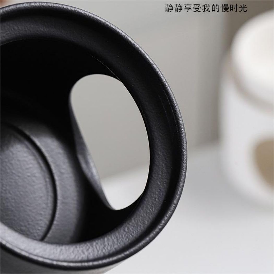 Warmself Hand Made Large Capacity Essential Oil Burner Wax Melt Burners, Aromatherapy Aroma Burner Ceramic Oil Diffuser Candle Tealight Holder Home Bedroom Decor-Black