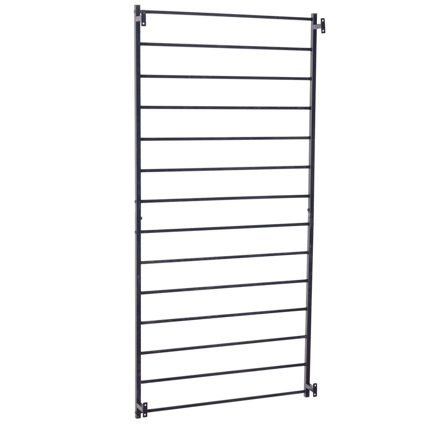 MyGift Wall Mounted Metal Garden Trellis for Climbing Plants Vines & Ivy, Matte Black Outdoor Panel with 14 Support Bars Outdoor Hanging Support Frame – No Assembly Required