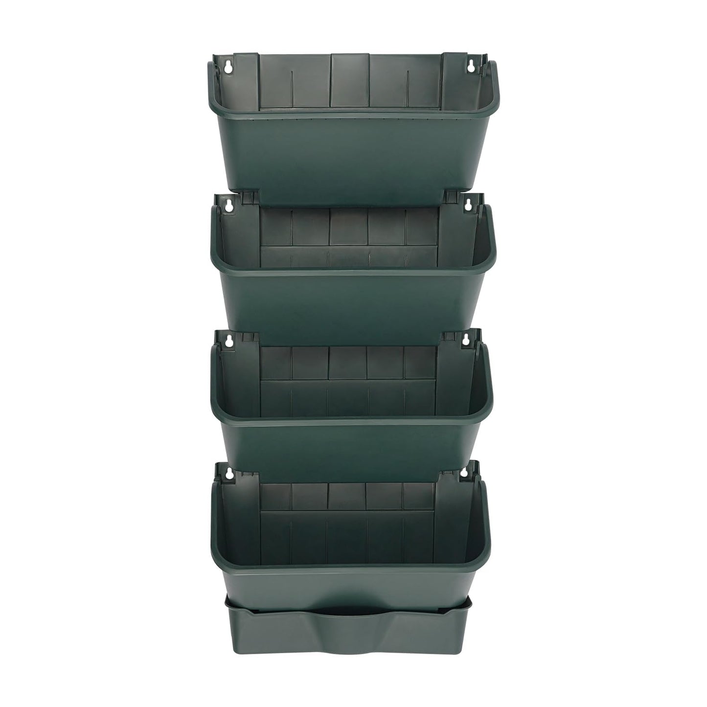 Liffshsy Hanging Vertical Wall Planter, Stackable Wall-Mounted Planter Indoor Outdoor with 6 Drainage Pot 18 Plastic Pot 6.56ft Drainage Pipe Vegetable Hanging Pocket Holder Flowerpot(Army Green 24)