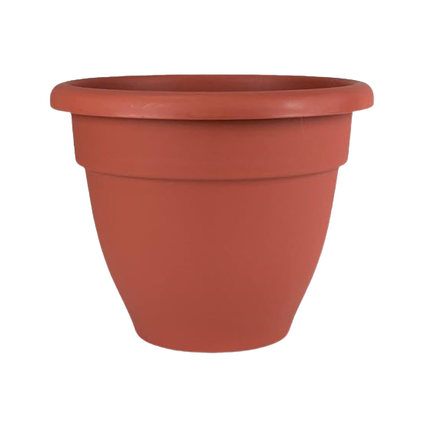 The HC Companies Caribbean Planter Pot - Outdoor & Indoor Plant Pot With Drainage Hole & Plug - Rolled Rim Plastic Pots For Plants & Flowers - Decorative Plant Pot (12" Clay, Pack of 1)