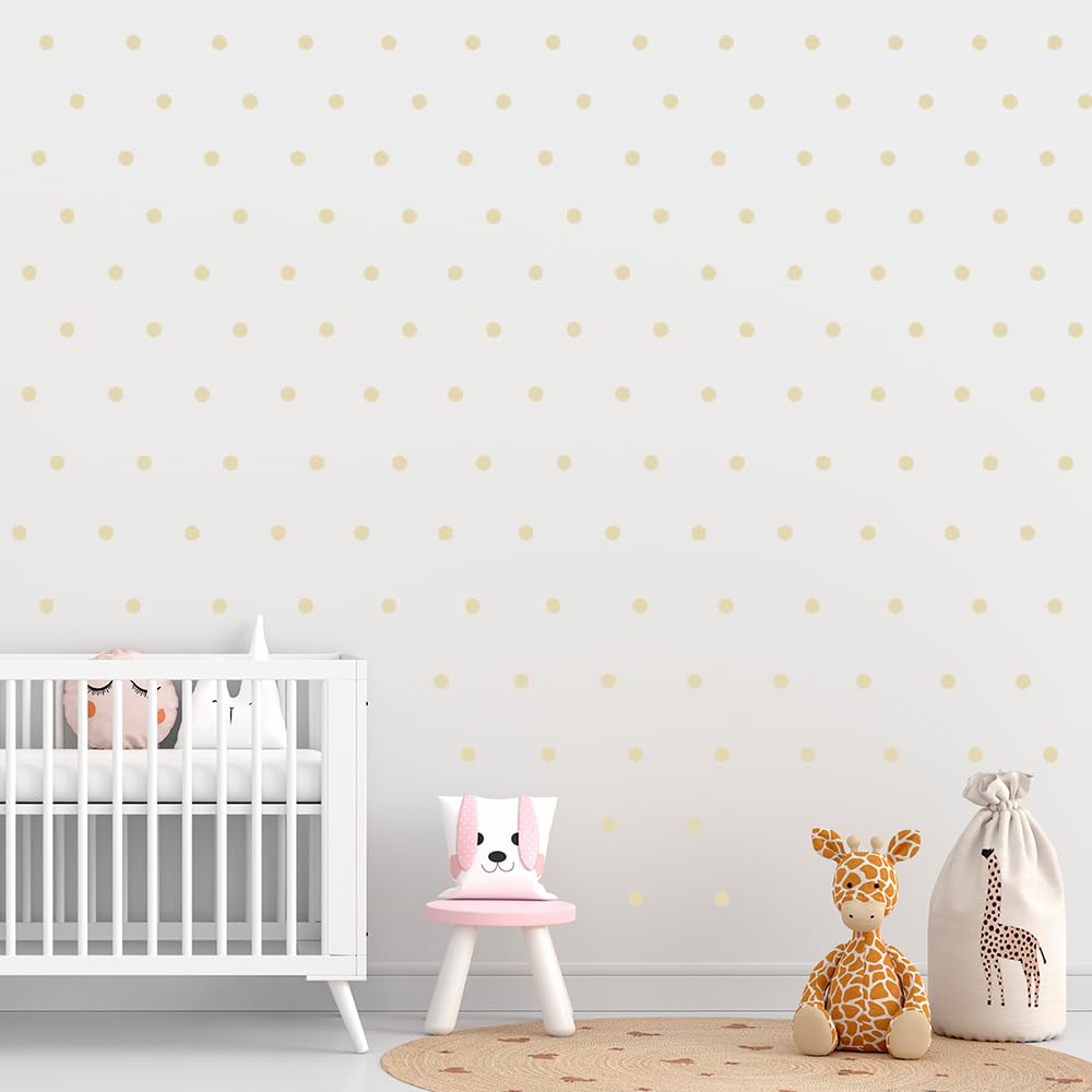 Premium Vinyl Dot Wall Stickers - 1 Inch Peel & Stick Decals, 240 Pack (Matte & Colorful Options) - Kids Room, Nursery, DIY Wall Art (Beige, 1 inch dot 240)