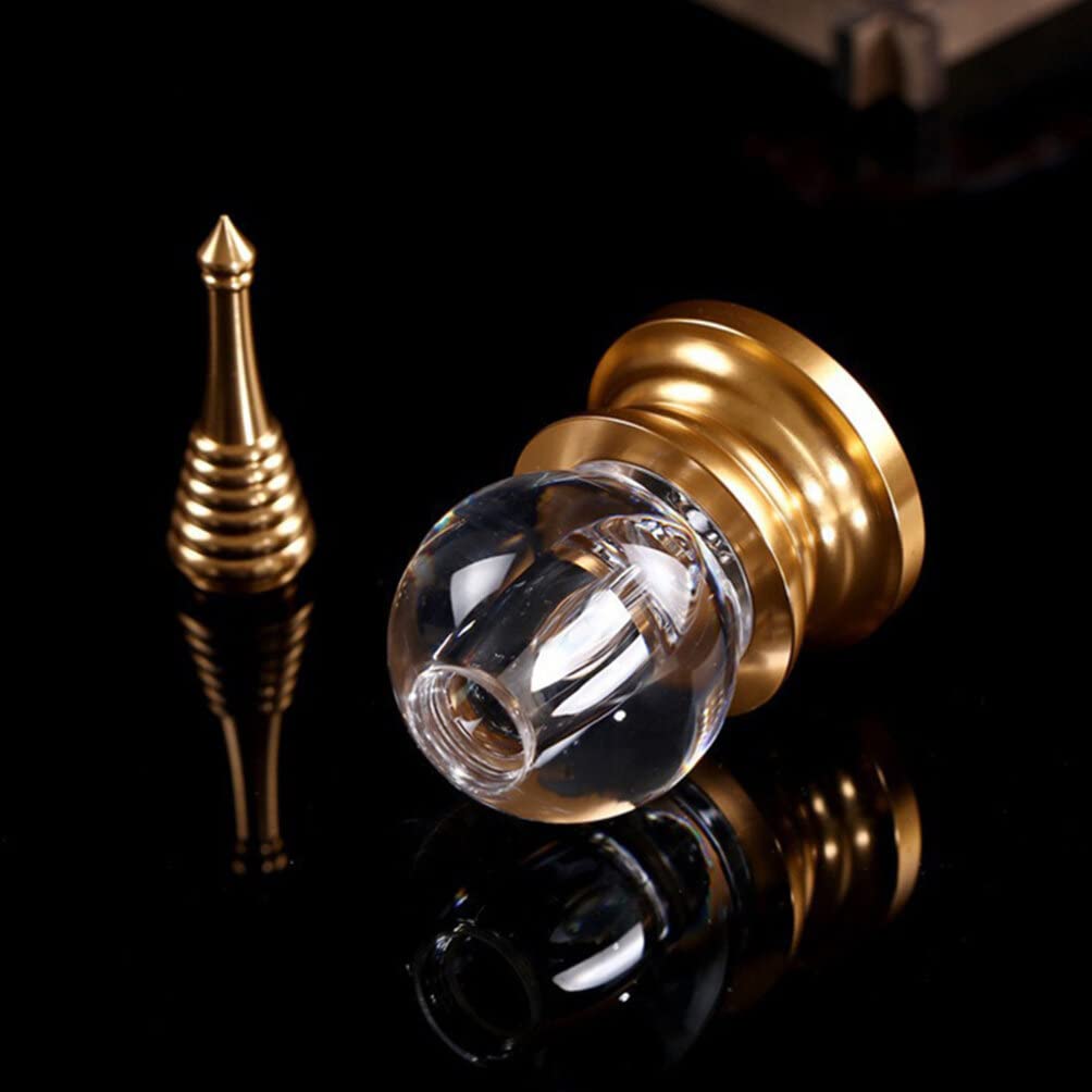 Angoily Alloy Crystal Tower Ornament Buddhist Stupa Statue Zen Meditation Decor for Home Office Shelf Display