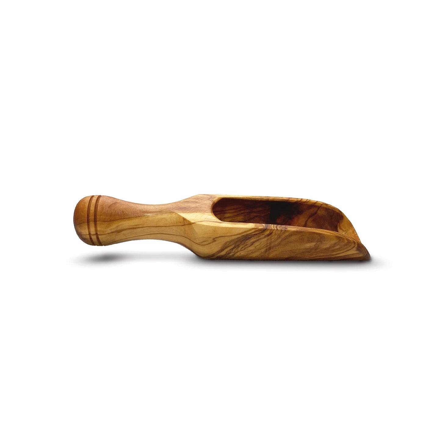 DYARI Olive Wood Scoop Bath Salt Spoon 7.5 Inches Long for Spices, Coffee Beans | Handcrafted Wooden Scoop Suitable for Sugar, Salt, Flour & More |