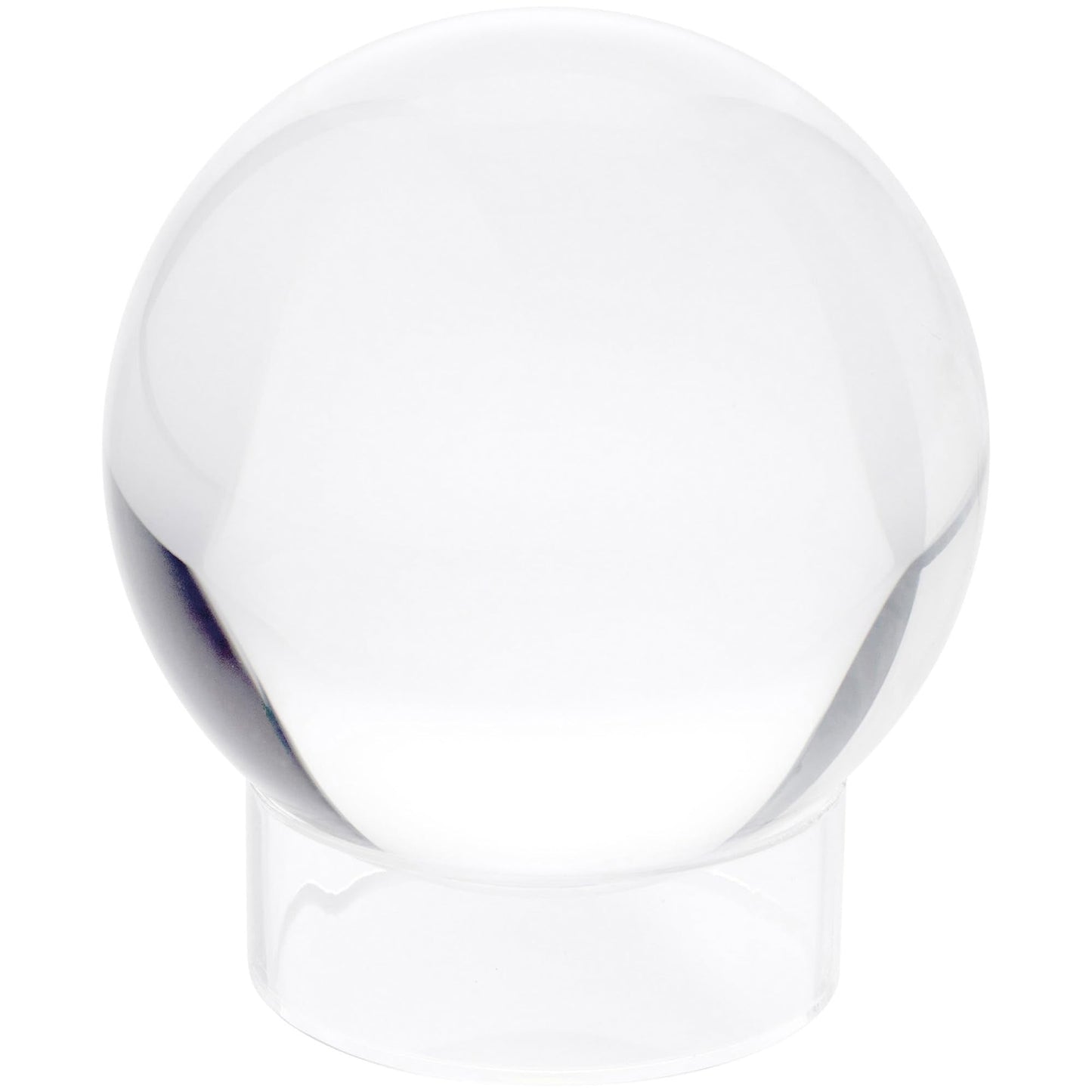 Plymor Clear Acrylic Beveled Egg, Marble, Ball or Sphere Display Holder Stand, 1.25" H x 3.5" W