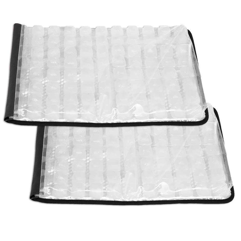 FlexiFreeze Party Mat Food Cooling Serving Platter – Buffet Display Chiller for Meat, Cheese, Fruit & Party Food Trays – Catering Supplies Cold Serving Mat Black 2 Pack (19" x 15")