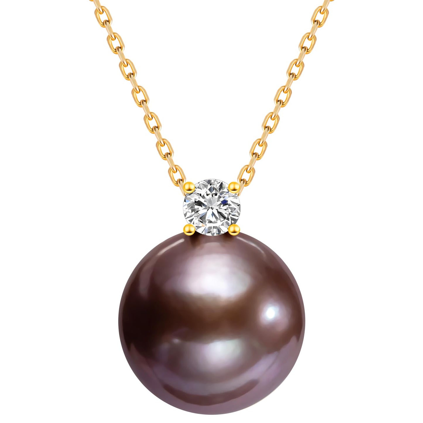 Nacréliser Elegant 12-13mm Purple Freshwater Pearl Necklace - Exquisite Women's Birthday Gifts, Gift for Women, and Jewelry Present for Wife or Mom